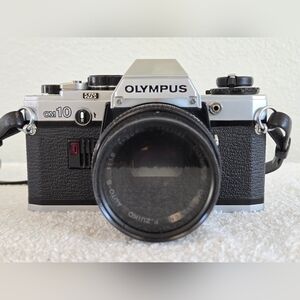 Olympus OM-10 35mm SLR Film Camera With 50mm Lens Kit *TESTED & WORKING*
